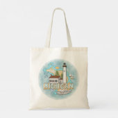 Michigan Vuurtoren aangepaste naam Tote Bag (Achterkant)