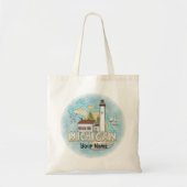 Michigan Vuurtoren aangepaste naam Tote Bag (Voorkant)