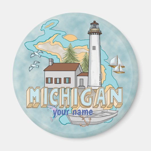 Michigan vuurtoren magneet (Voorkant)