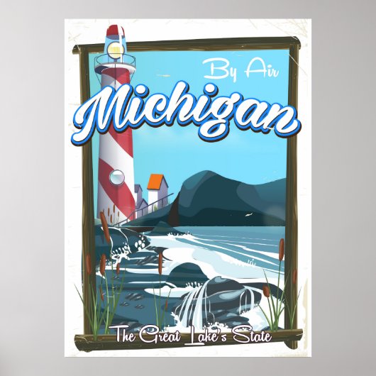 Michigan vuurtoren reisposter!. poster (Voorkant)