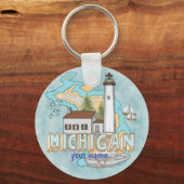 Michigan Vuurtoren sleutelhanger (Voorkant)
