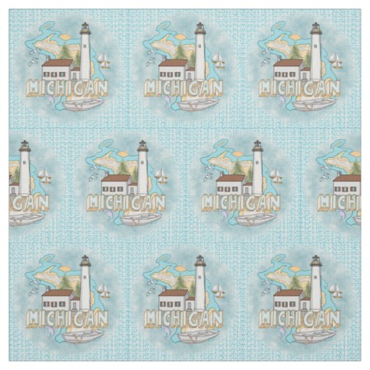 Michigan Vuurtoren Stof (Swatch)