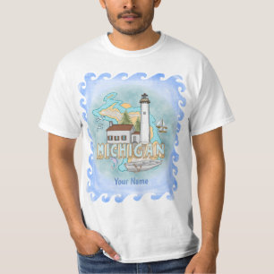 Michigan vuurtoren t-shirt