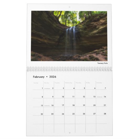 Michigan Watervallen Kalender (Feb 2026)