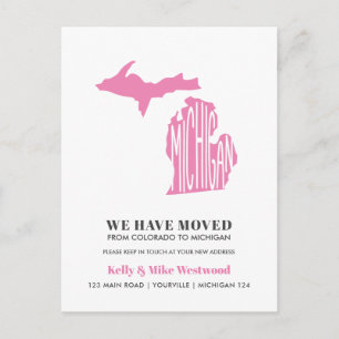 MICHIGAN We hebben verhuisd Nieuw adres Nieuw Home Briefkaart