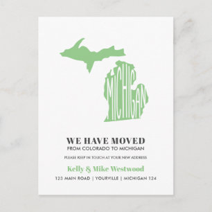 MICHIGAN We hebben verhuisd Nieuw adres Nieuw Home Briefkaart
