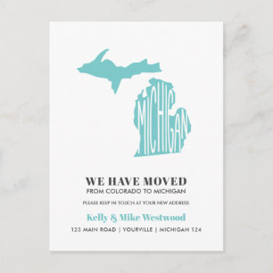 MICHIGAN We hebben verhuisd Nieuw adres Nieuw Home Briefkaart