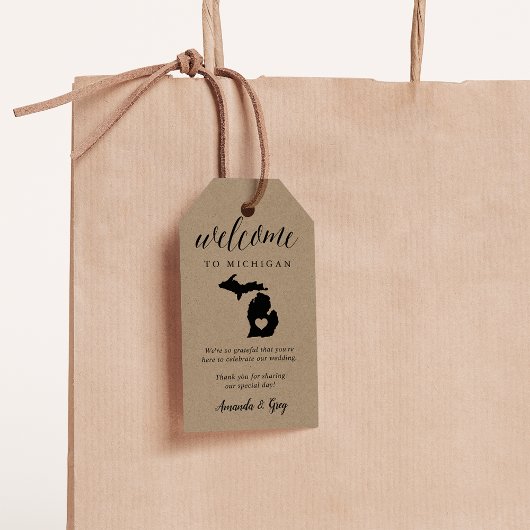 Michigan Wedding Welkom Cadeaulabel