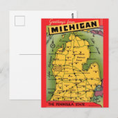 Michigan wenskaart Briefkaart (Voorkant / Achterkant)