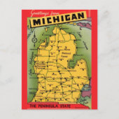 Michigan wenskaart Briefkaart (Voorkant)