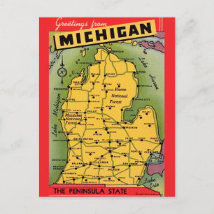 Michigan wenskaart Briefkaart