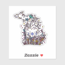 Michigan Whimsy Wildflower Meadow Vinyl Sticker