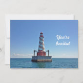 Michigan White Shoal vuurtoren foto verjaardag Kaart (Voorkant)