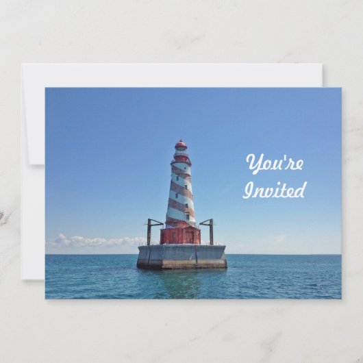 Michigan White Shoal vuurtoren foto verjaardag Kaart (Voorkant)