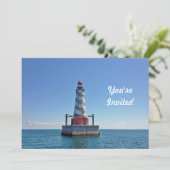 Michigan White Shoal vuurtoren foto verjaardag Kaart (Staand voorkant)