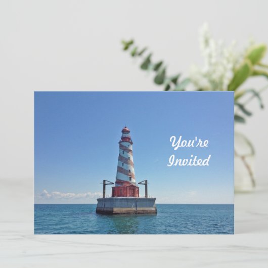Michigan White Shoal vuurtoren foto verjaardag Kaart (Staand voorkant)