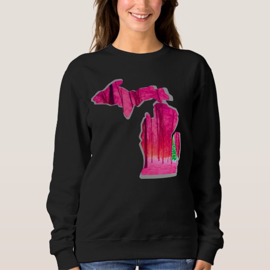 Michigan winter thema op dit zwarte sweatshirt (Voorkant)
