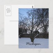 Michigan winterkaart briefkaart (Voorkant / Achterkant)
