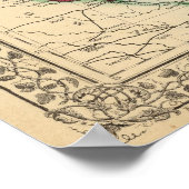 Michigan, Wisconsin Map door Mitchell Poster (Hoek)