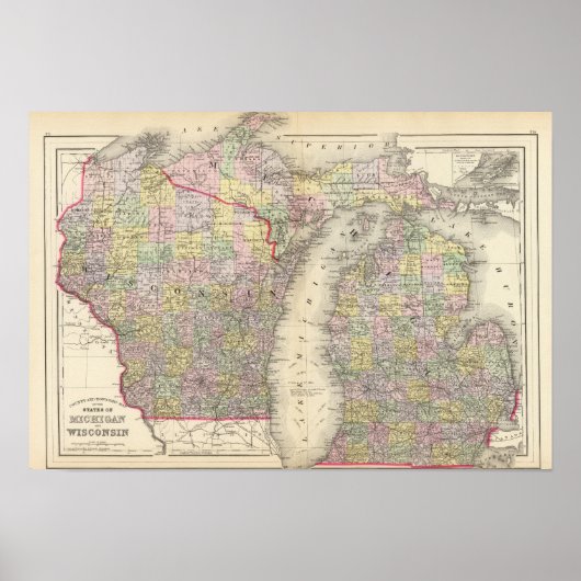 Michigan, Wisconsin Poster (Voorkant)