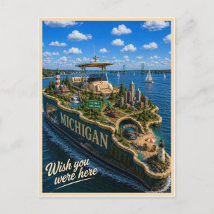 Michigan   Wish You Were Here   State Serie Briefkaart