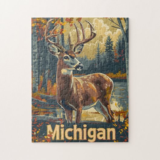 Michigan witstaarthert legpuzzel (Verticaal)