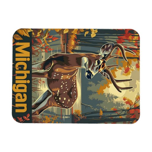 Michigan witstaarthert magneet (Horizontaal)