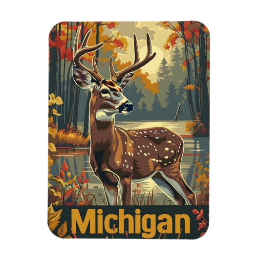 Michigan witstaarthert magneet (Verticaal)