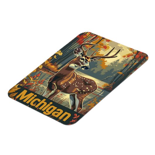 Michigan witstaarthert magneet (Linkerzijde)