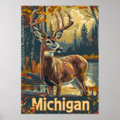 Michigan witstaarthert poster (Voorkant)