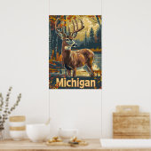 Michigan witstaarthert poster (Keuken)