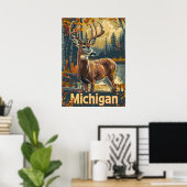 Michigan witstaarthert poster (Thuiskantoor)