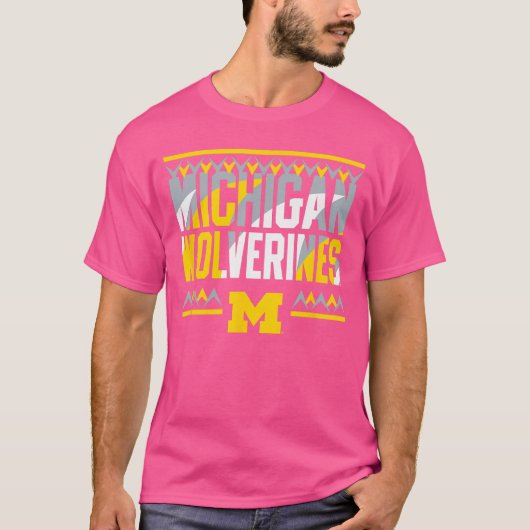 Michigan Wolverines Retro Sharktooth Navy family b T-shirt (Voorkant)