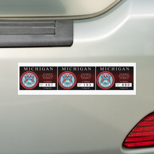 Michigan Zombie Hunting Permit Bumpersticker (Op auto)