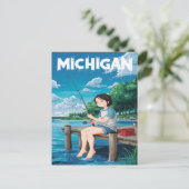 Michigan Zomer Vist Avontuur Briefkaart (Staand voorkant)