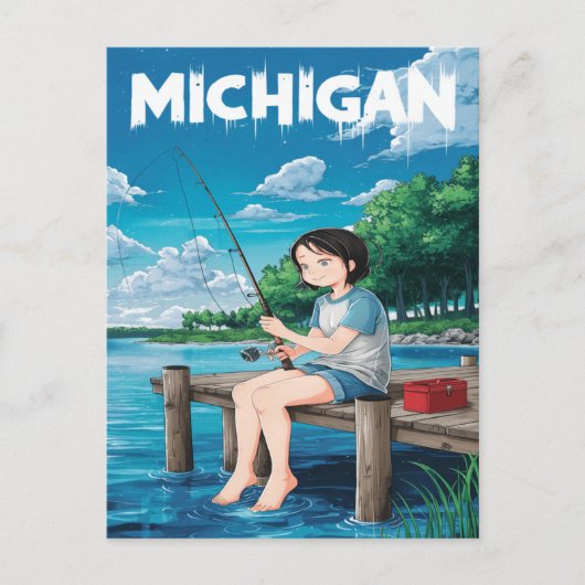 Michigan Zomer Vist Avontuur Briefkaart (Voorkant)