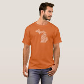 Michigan zwart-wit kaart t-shirt (Voorkant volledig)