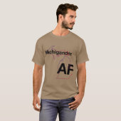 Michigander AF Minimalist Michigan State Outline O T-shirt (Voorkant volledig)