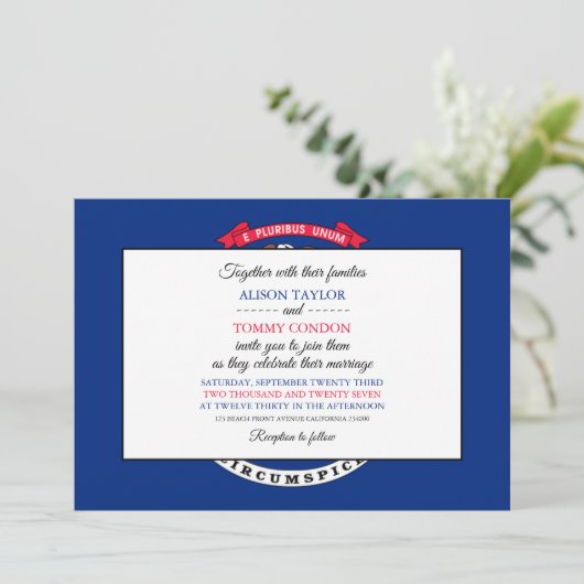 Michigander Flag, Vlag van Michigan bruiloft Kaart (Staand voorkant)