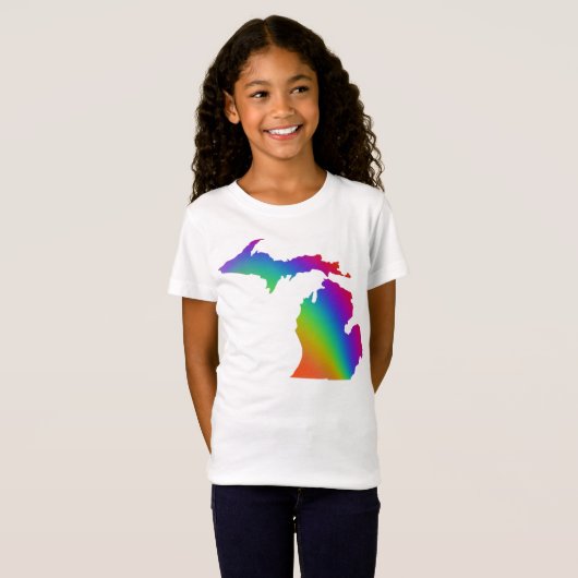 Michigander | regenboog | liefde is liefde t-shirt (Voorkant volledig)