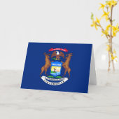 Michigander Vlag, Vlag van Michigan Kaart (Gele Bloem)