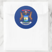 Michigander Vlag, vlag van Michigan Ronde Sticker (Tas)