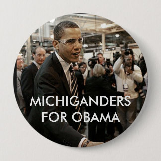MICHIGANDERS VOOR OBAMA RONDE BUTTON 4,0 CM