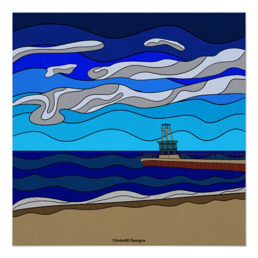 Michiganmeer - Glanzende Poster 20"x20" (Voorkant)