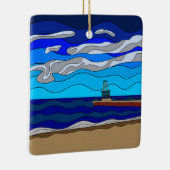Michiganmeer - keramische ornament (vierkant) (Rechts)