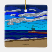 Michiganmeer - keramische ornament (vierkant) (Achterkant)