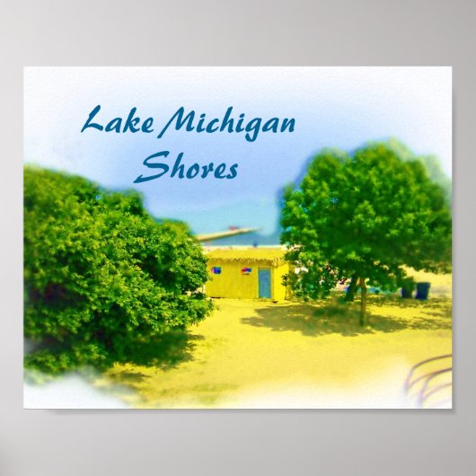 Michiganmeer oevers van Chicago Beach Poster (Voorkant)