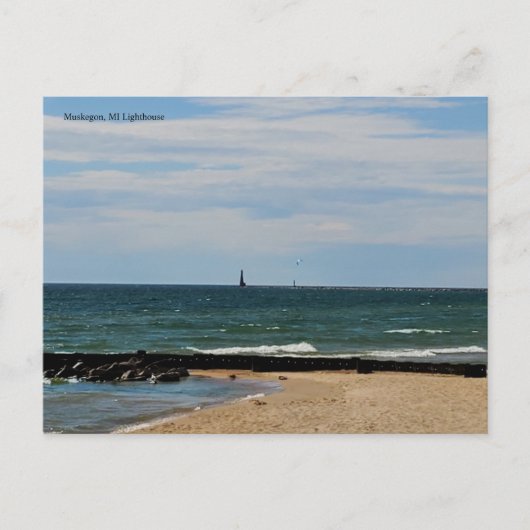Michiganmeer Vuurtoren Briefkaart (Voorkant)