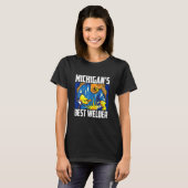 Michigan's Best Welder Ironworker Ironsmith Weldin T-shirt (Voorkant volledig)