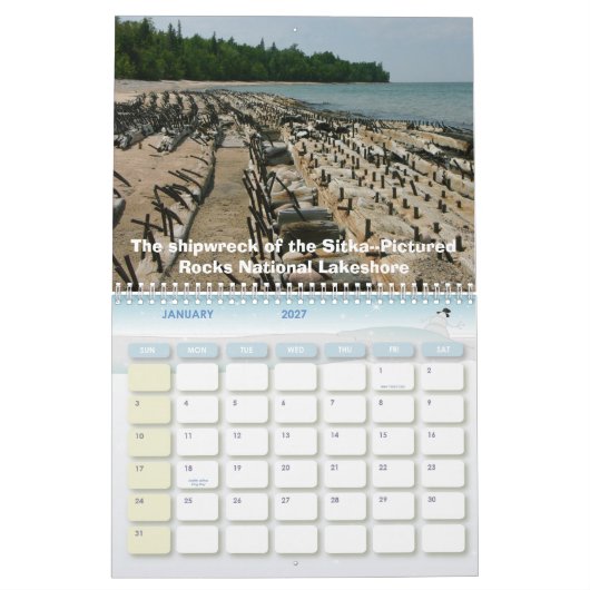 Michigan's Bovenste schiereiland.. Kalender (Jan 2027)